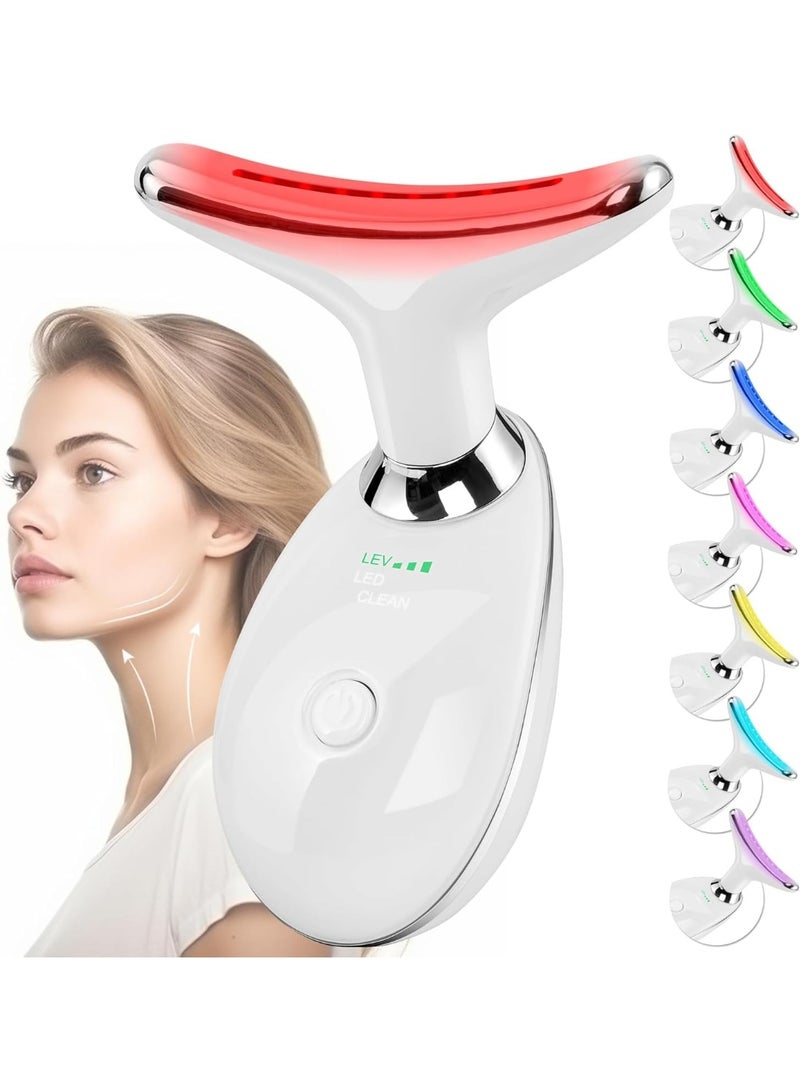 DubaiGallery جهاز EMS ميكروكهربائي LED للوجه – جهاز تدليك لرفع الوجه والرقبة لنحت خط الفك، تقليل التجاعيد وتجديد البشرة – تقنية الكمادات الساخنة - Image 1