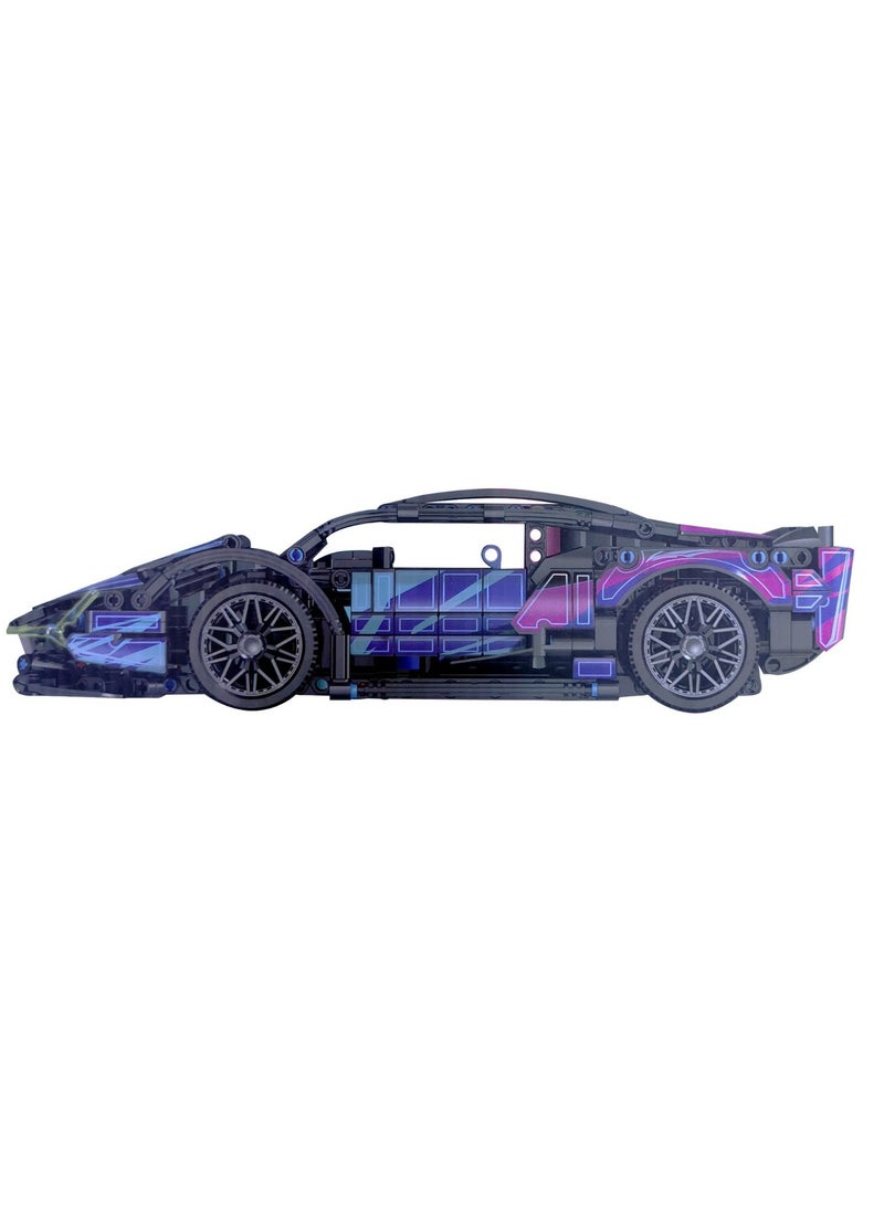 Super Sports Car Building Blocks Sets, 1280 Pieces 1:14 Drift Car Building Blocks, Model Building Set for Adults, Technic Sports Car Building Blocks Racing Car Model Compatible with Large Brands  - Image 1