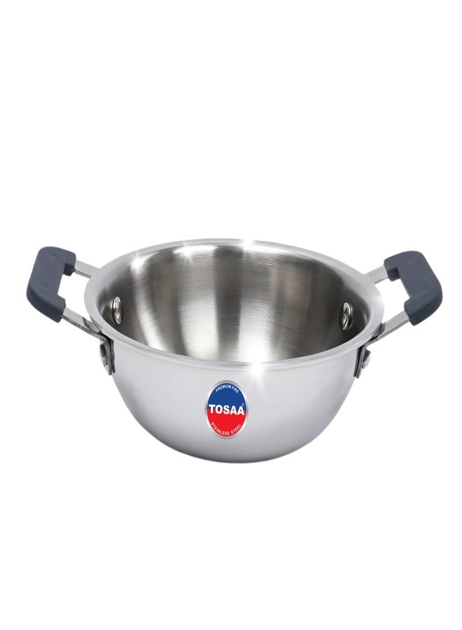 TOSAA TRIPLY MINI KADHAI, Mini Triply Kadhai – 3 Layer Base,Ideal for Frying, Tadka,Compact & Heavy Duty | Induction Base | Multipurpose Cookwar | 480 ml - Image 1