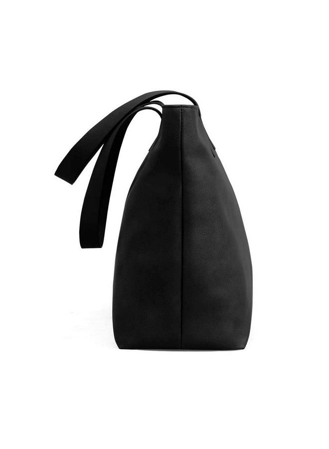 DailyObjects Women's Latest Tote Bag,Spacious,Stylish,Sturdy Vegan Leather Handbag With Zip Closure And Laptop Compatibility,Handcrafted Ladies Shoulder Purse For Daily & Office Use-Black - Utility - Image 5