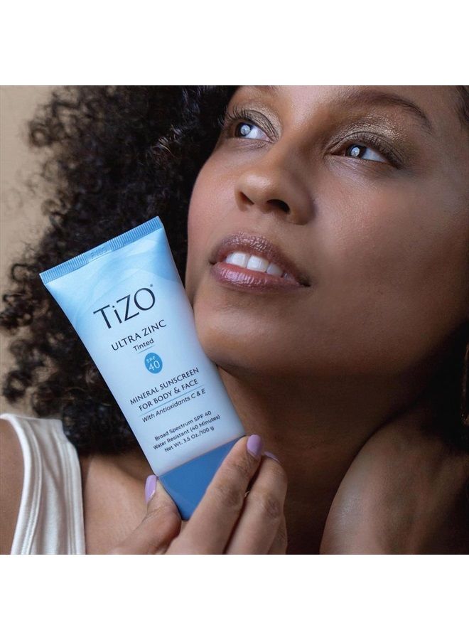 Tizo Ultra Zinc Body Face Sunscreen Tinted SPF 40, 3.5 oz - Image 2