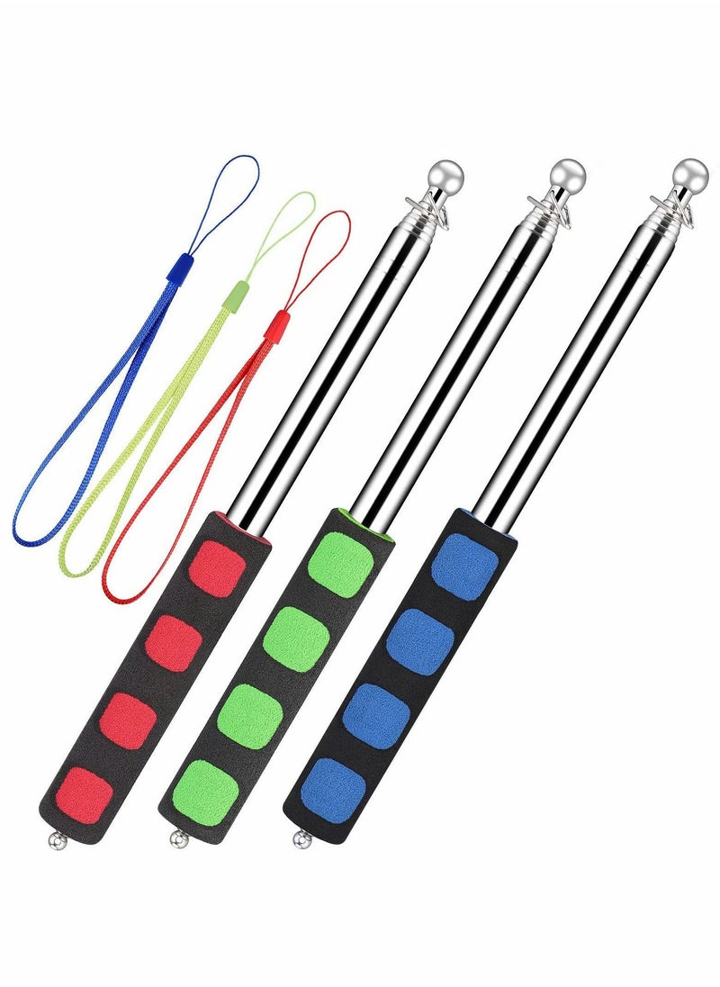 Telescopic Flag Pole, Portable Telescopic Pole for Camping with Lanyard, 1.6m Flag Poles Telescopic Stick for Tourist Guide Camping Travelling Presentation Pointer 3pcs (Red, Green, Blue) - Image 1
