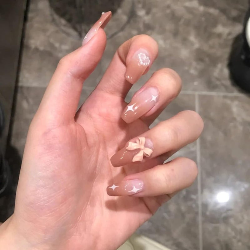FASHIONHARBOUR Fashionharbour 24 Reusable Artificial Fake Nail Set Lightweight Long Lasting Easy To Use Quick Fix For Festivals Special Occasions - Image 3