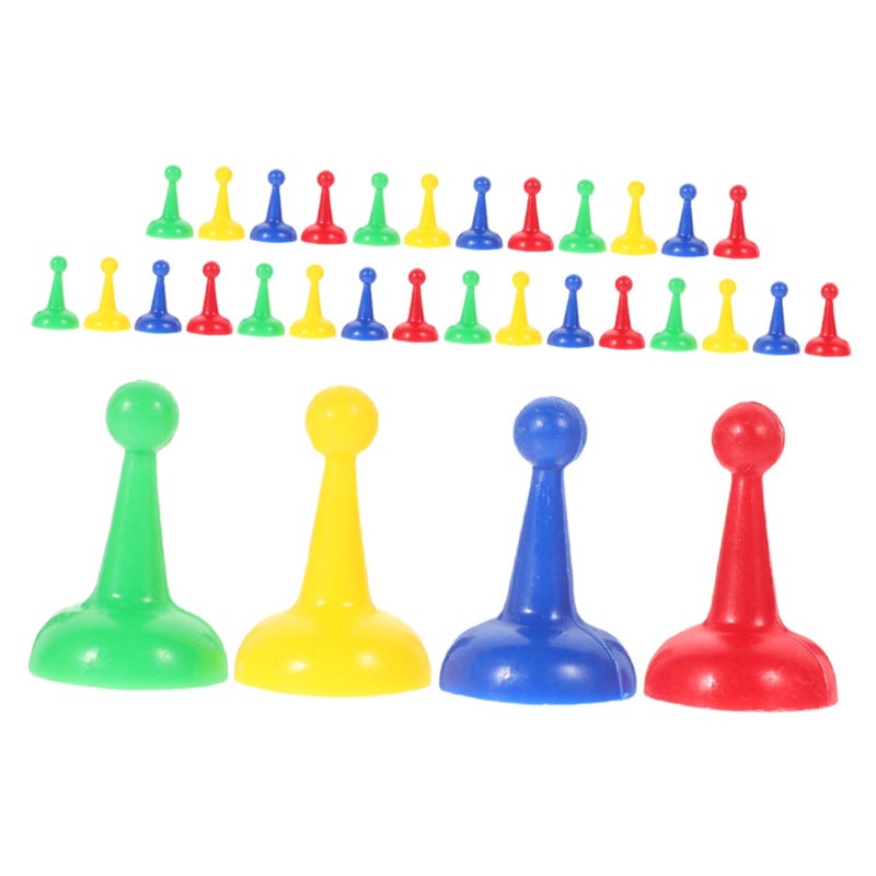 32Pcs Multicolor Plastic Pawn Chess Pieces Bulk Set For Board Games Tabletop Markers - Image 2
