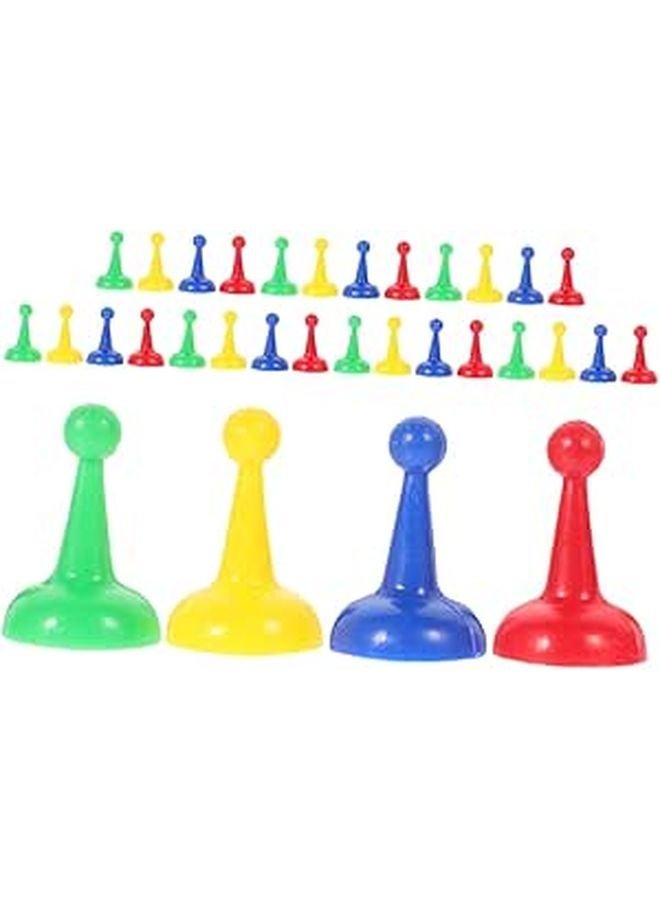 32Pcs Multicolor Plastic Pawn Chess Pieces Bulk Set For Board Games Tabletop Markers - Image 1