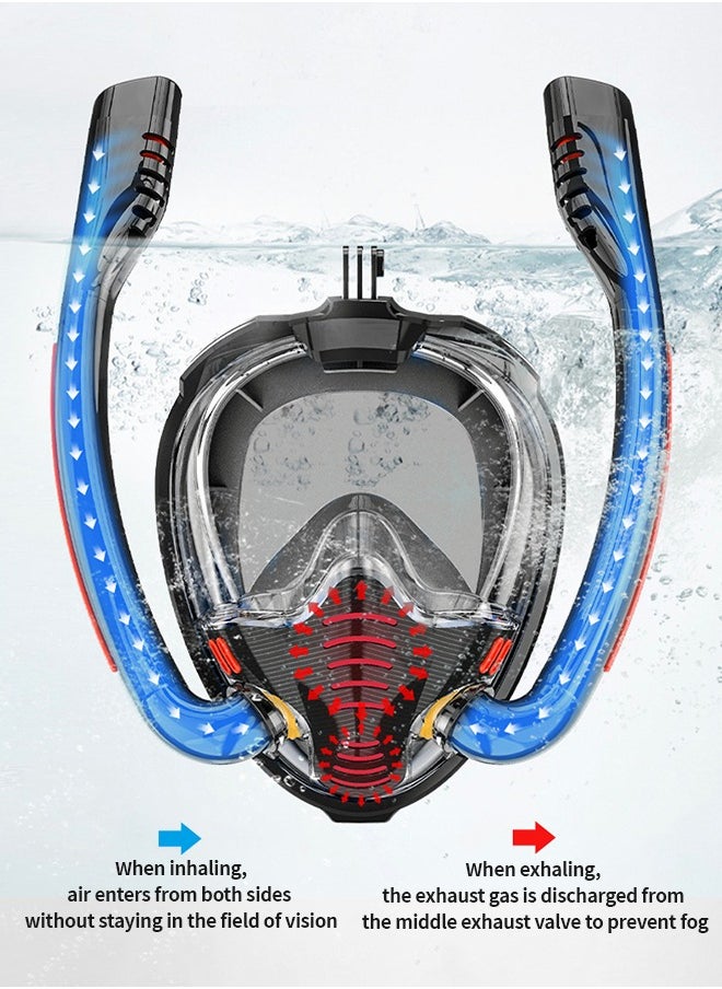 GROIC Full Face Snorkel Mask Adult - 2022 Latest Safe Breathing System,Anti-Fog Anti-Leak,180 Panoramic View with Camera Mount, Snorkel Mask with Adjustable Straps,Snorkeling Gear for Adults  - Image 4