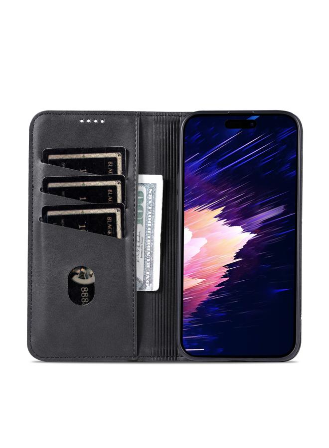 erorex Case For iPhone 15 Plus Magnetic Calf Texture Leather Phone Case - Image 4