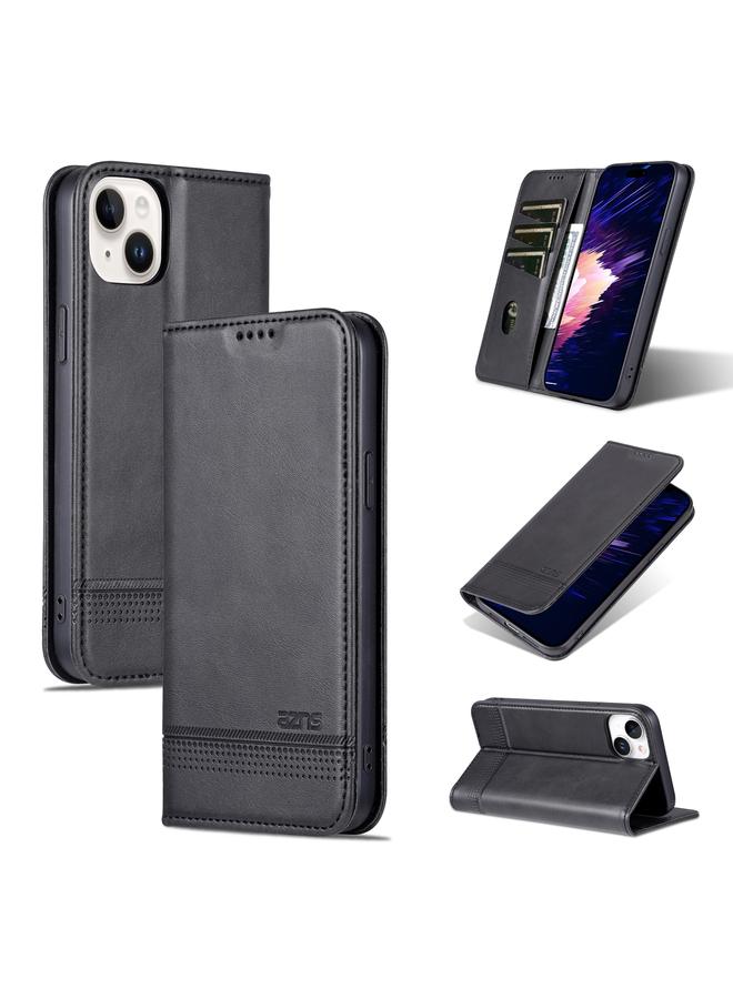 erorex Case For iPhone 15 Plus Magnetic Calf Texture Leather Phone Case - Image 1