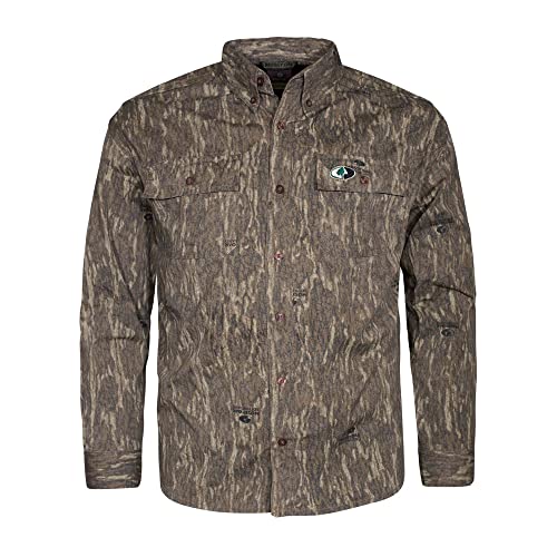 Mossy Oak Mens Long Sleeve Camo Hunting Shirts Cotton Mill - Image 1