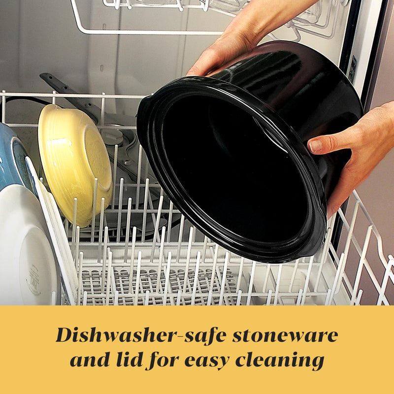 Crock-Pot طباخ بطيء كلاسيكي سعة 2 كوارت صغير باللون الأسود - Image 4