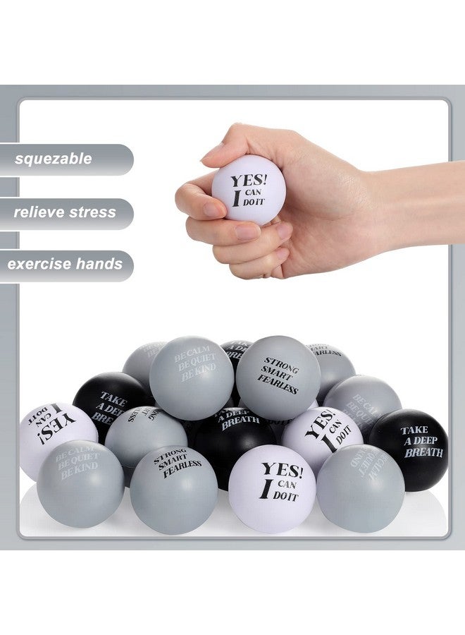 Zomiboo 20 Pieces Motivational Stress Balls Foam Balls Quote Stress Relief Ball Inspirational Relief Balls Hand Exercise Balls For Kids Relieve Motivating Encouraging Adult(Classic Color) - Image 3