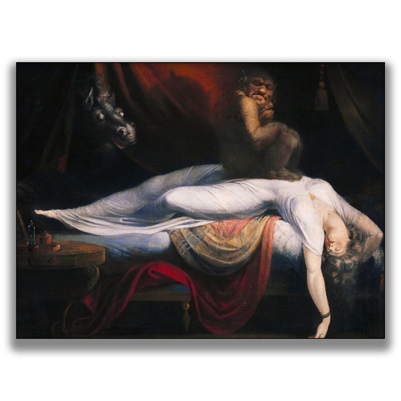 OKRA Henry Fuseli Art Print - The Nightmare Poster - Vintage Canvas Wall Art - Abstract Oil Painting Reproductions - Cool Home Decor for Office Bedroom Unframed(12x16in/30x40cm)â€¦ - Image 1