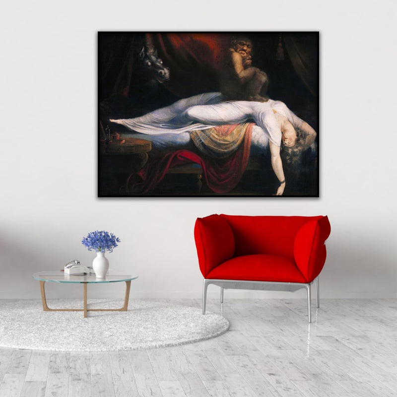 OKRA Henry Fuseli Art Print - The Nightmare Poster - Vintage Canvas Wall Art - Abstract Oil Painting Reproductions - Cool Home Decor for Office Bedroom Unframed(12x16in/30x40cm)â€¦ - Image 4