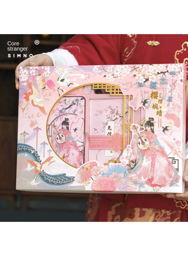 Bluejw DHZ Chinese Style Hand Book Gift Box High Color Value Antique Hand Book Tool Suit Cute Girl Heart Notes - Image 3