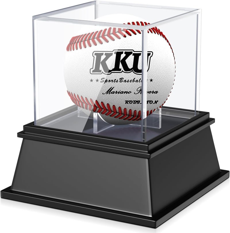 KKU Baseball Display Case Baseball Holder for Ball Display Cube Box UV Protected Acrylic Baseball Storage Official Size Box  Memorabilia Display Case for Baseball