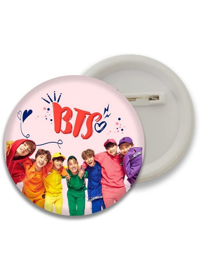 D2c D2C Plastic Premium BTS Round Pin Button Badge - Perfect for Boys, Girls, Men & Women | Trendy KPOP Batches for Bags, Backpacks | Ideal Birthday Gift | Size 58mm Multicolor (0+Years) Pack of 5 D1  - Image 4