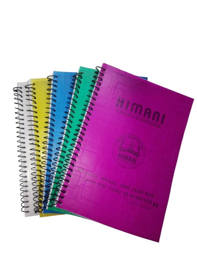 Spiral Notebook - A4 Size,200 Pages - Unruled (Pack of 5)/ Notebook For Students, Office/Plain Spiral Register - Image 1