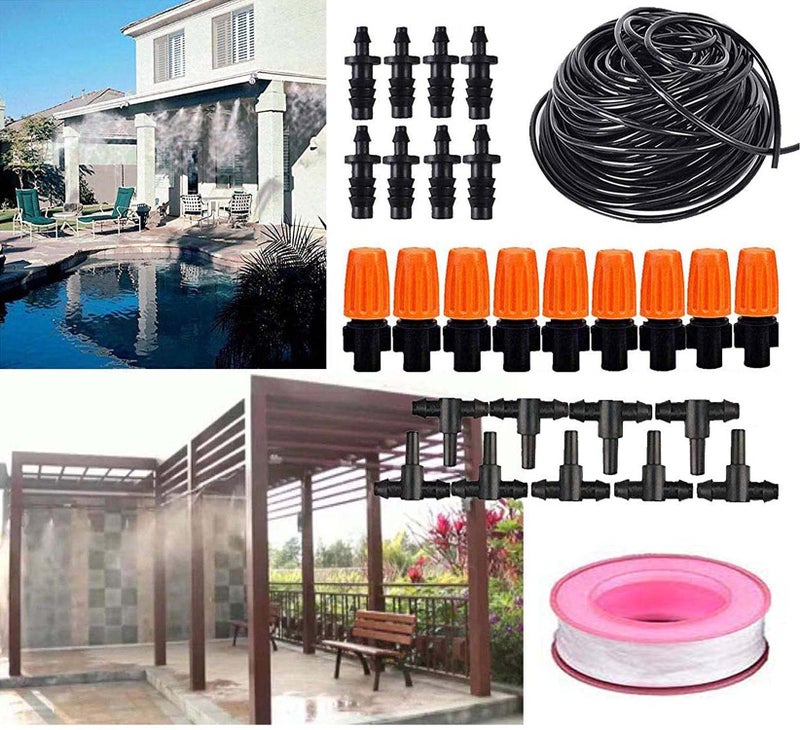DIY Crafts Mist Nozzle Nozzles Misting System For Outdoor Swimming Pool Cooling Garden Greenhouse Irrigation Reptile Mosquito Prevent (Pack Of 5 Pcs Set / Kit, Adjustable Multi Nozzle Misting System) - Image 1