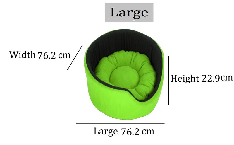 Fluffy's Polyester Luxurious Both Side Soft Dog/Cat Bed (Green, Large) - Image 2