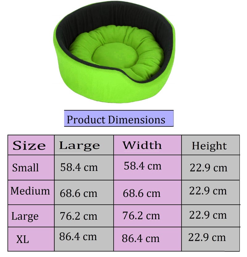 Fluffy's Polyester Luxurious Both Side Soft Dog/Cat Bed (Green, Large) - Image 3