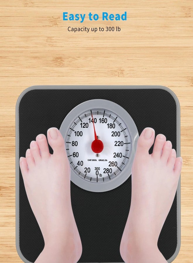 ONGTEED Analog Scale for Body Weight, Mechanical Bathroom Scale, Up to 300lb, Dial Scale with Wider and Thicker Anti-Slip Platform, Simple Calibration - Image 4