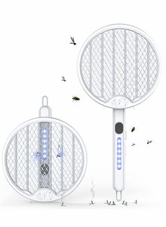 KASTWAVE Electric Fly Swatter, Fold Mosquito Zapper Handheld Mosquito Zapper Killer 3000 Volt Insect Fly Trap, Fly Zapper Racket for Indoor and Outdoor Pest Control Large Size with LED Light and 2 Layer Mesh  - Image 1