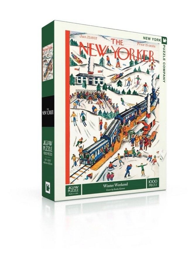 New York Puzzle Company New Yorker Winter Weekend 1000 Piece Jigsaw Puzzle  - Image 3