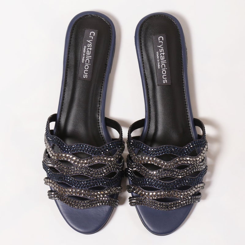 Crystalicious Aarna 2.0 Rhinestone Flats Handcrafted by Artisticas Cruelty-Free Glamour for Day-to-Night Elegance - Image 1