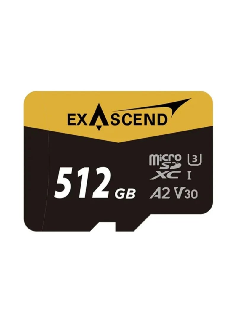 Exascend Catalyst 512GB microSDXC Card (UHS-I, V30, A2) - Up to 175MB/s Read, 150MB/s Write - Ideal for 4K Video, Drones, Action Cams, Android & Gaming