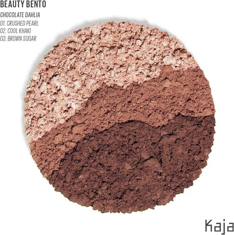 KAJA Beauty Bento Eyeshadow Trio - Chocolate Dhalia- 3 in 1 Mosaic Chrome Shimmer Matte Eye Shadow Palette - Long Lasting Blendable Pigmented Vegan Cruelty Free Compact Makeup - Image 2