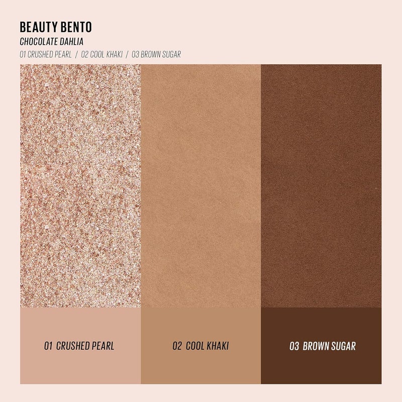 KAJA Beauty Bento Eyeshadow Trio - Chocolate Dhalia- 3 in 1 Mosaic Chrome Shimmer Matte Eye Shadow Palette - Long Lasting Blendable Pigmented Vegan Cruelty Free Compact Makeup - Image 5