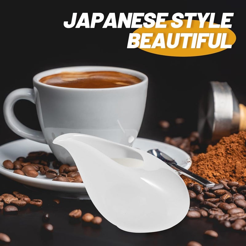 Ceramic Sauce Dispenser Gravy Boat 100ml Milk Kettle Coffee Milk Pitcher Japanese Style Creamer Suitable for Home Kitchen and Western Dining - Image 4