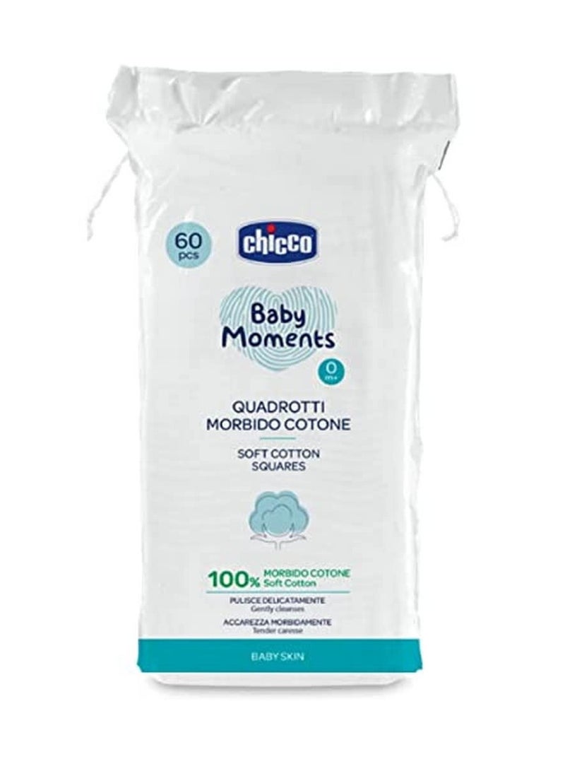 Chicco Baby Soft Cotton Square 60 Pieces - Image 1