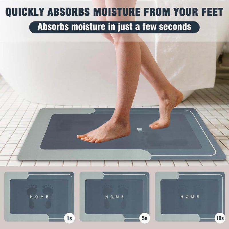 Deoxys 2 Piece Bathroom Rugs Sets Soft Absorbent Bath Mat for Bathroom on Slip Bath Rugs and UShaped Contour Toilet Rug Bathroom Mat Carpet for Bathtub Floor Mat - Image 5