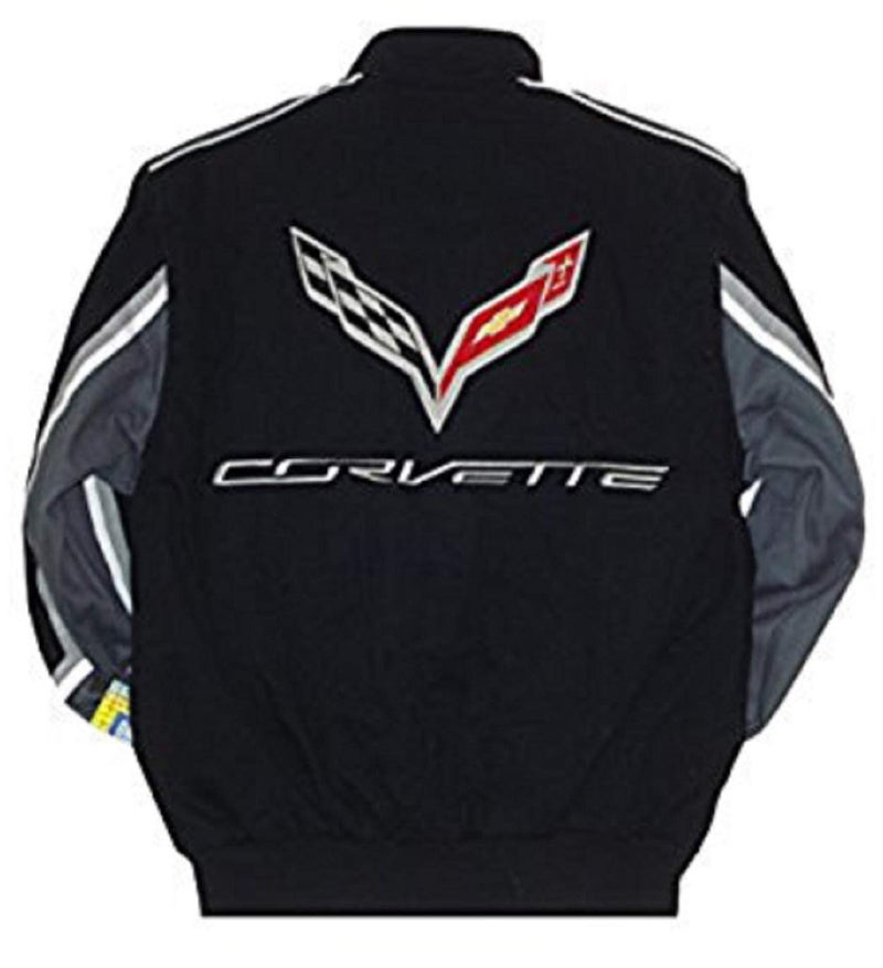 JH DESIGN GROUP Corvette Racing Embroidered Cotton Jacket Black Size Small - Image 2