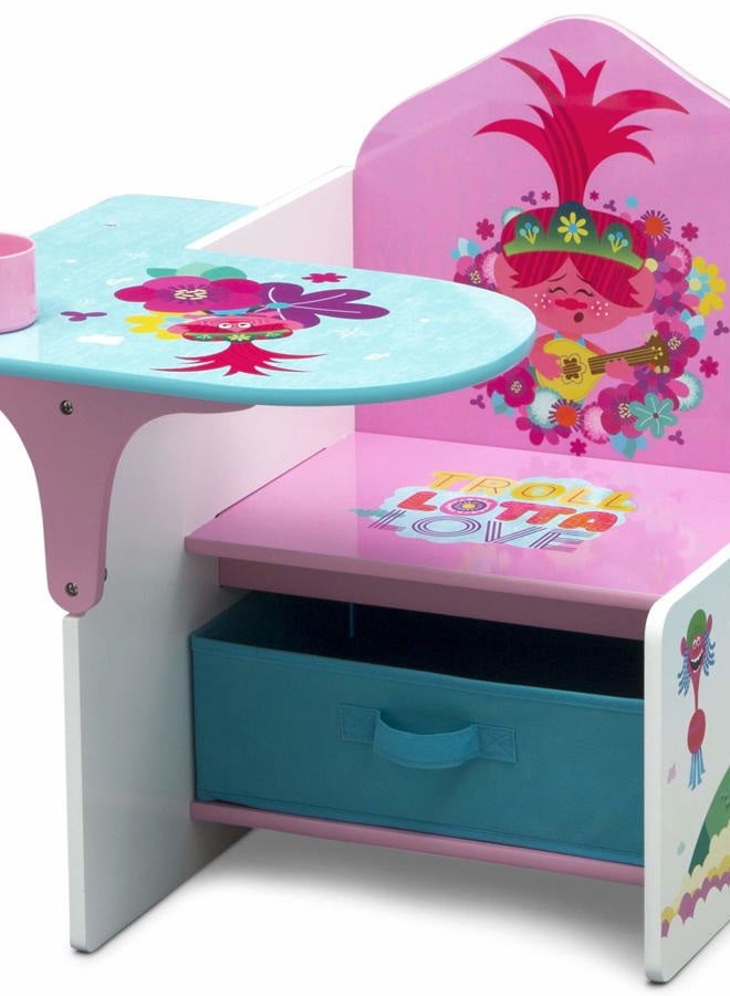 Delta CHILDREN Chair Desk with Storage Bin - Ideal for Arts & Crafts, Snack Time, Homeschooling, Homework & More - Greenguard Gold Certified, Trolls World Tour - Image 1