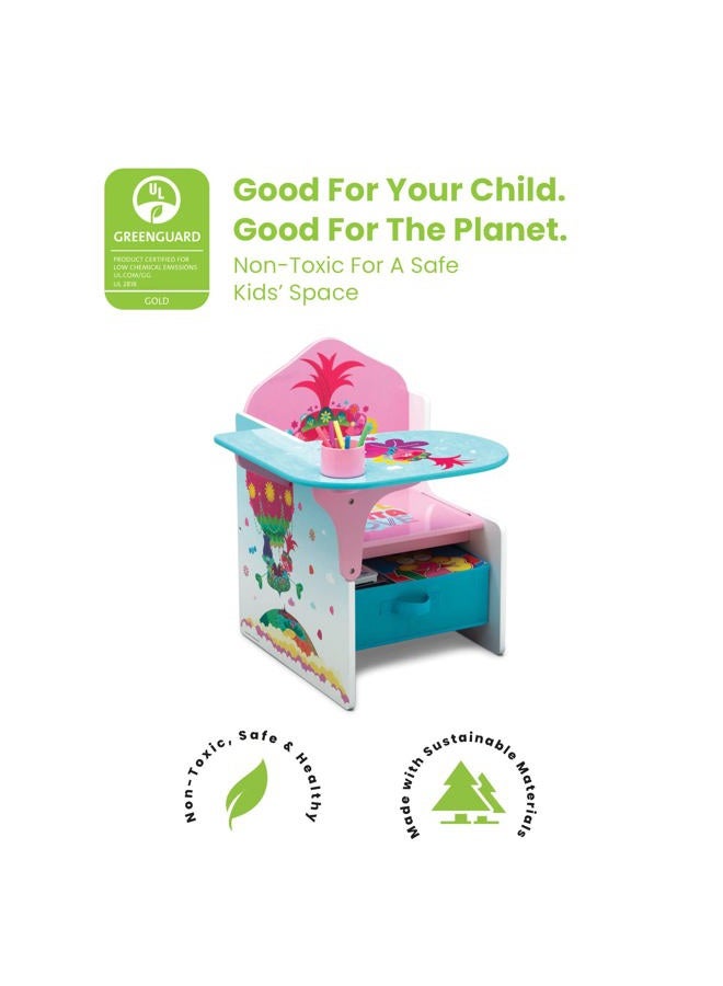 Delta CHILDREN Chair Desk with Storage Bin - Ideal for Arts & Crafts, Snack Time, Homeschooling, Homework & More - Greenguard Gold Certified, Trolls World Tour - Image 3
