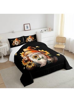 Erosebridal Erosebridal Gnome Queen Comforter Set Size Rustic Gnome Bedding Set for Teens Adult Spring Sunflower Honey Bees Quilt Vintage Garden Duvet Insert with 2 Pillow Shams Lightweight Warm  - Image 4