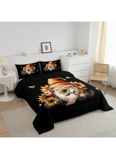 Erosebridal Erosebridal Gnome Queen Comforter Set Size Rustic Gnome Bedding Set for Teens Adult Spring Sunflower Honey Bees Quilt Vintage Garden Duvet Insert with 2 Pillow Shams Lightweight Warm  - Image 2