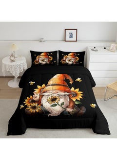 Erosebridal Erosebridal Gnome Queen Comforter Set Size Rustic Gnome Bedding Set for Teens Adult Spring Sunflower Honey Bees Quilt Vintage Garden Duvet Insert with 2 Pillow Shams Lightweight Warm  - Image 1