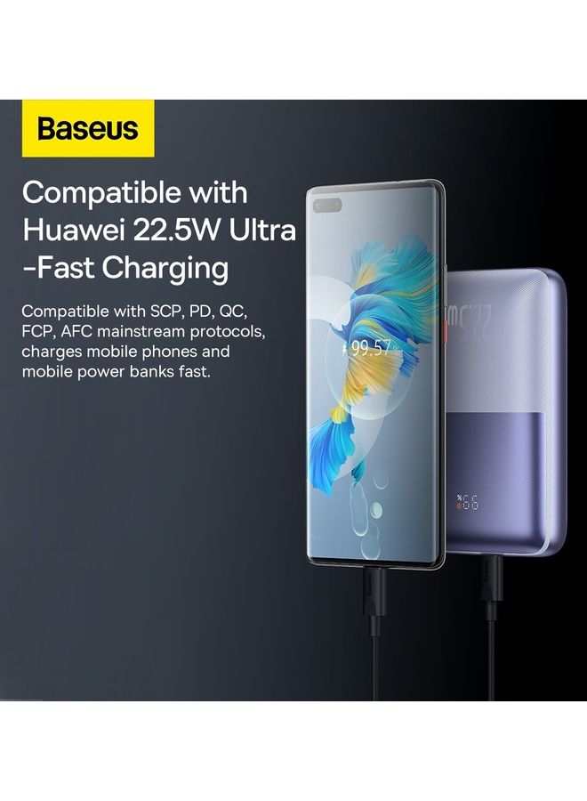 بيسوس - باور بانك ببيباو برو للشحن السريع 20000 مللي أمبير 22.5 واط - بنفسجي 20000 mAh أرجواني - Image 4