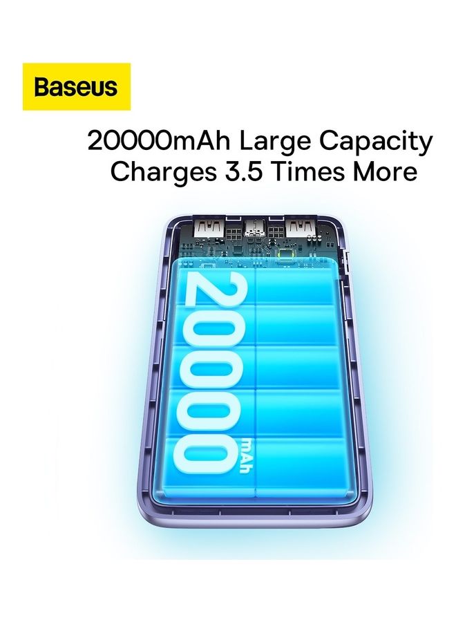 بيسوس - باور بانك ببيباو برو للشحن السريع 20000 مللي أمبير 22.5 واط - بنفسجي 20000 mAh أرجواني - Image 5