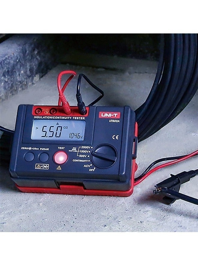 UNI-T 2500V Digital Insulation Resistance Meter Tester Megohmmeter Highly Voltmeter Continuity Tester w/LCD Backlight UT502A - Image 3
