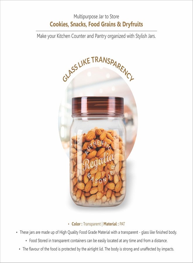 Java Regalia Plastic Storage Jar and Container Set, Airtight & BPA Free Containers for Kitchen Storage, Grocery Kitchen Container Stoarge, Multipurpose Transparent Jar, 500 ML Each, Set of 3 - Image 3