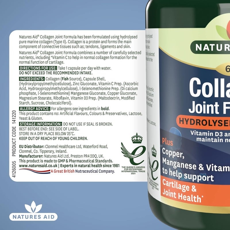 Natures Aid Collagen Joint Formula  With Hydrolyzed Collagen | Promotes Bone, Cartilage & Joint Health, 60 Capsule - Image 5