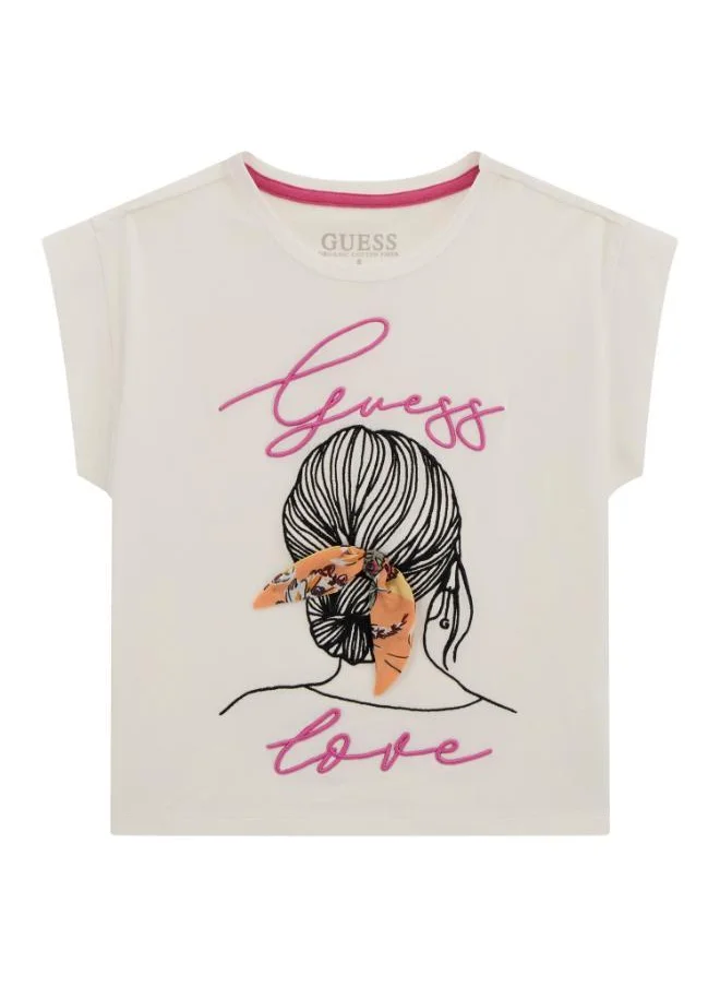 جس Kids Slogan Crew Neck T-Shirt