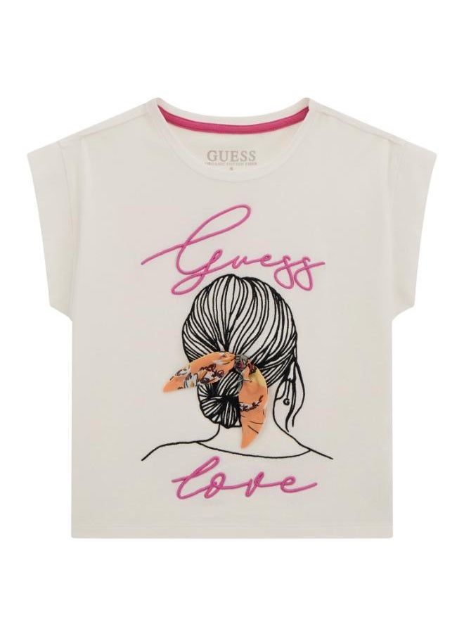 GUESS Kids Slogan Crew Neck T-Shirt  - Image 1