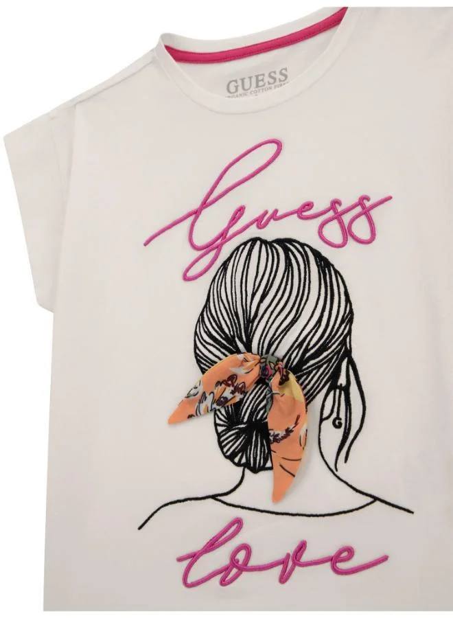 جس Kids Slogan Crew Neck T-Shirt