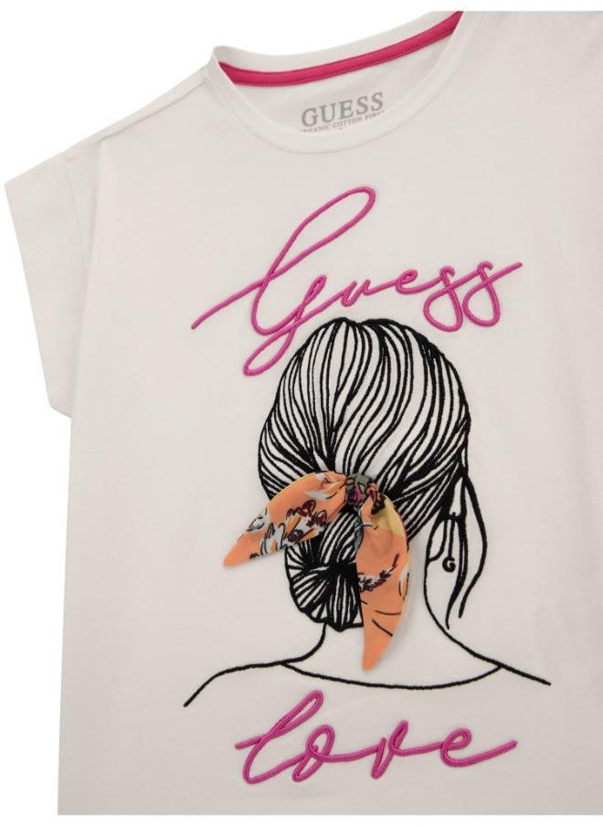 GUESS Kids Slogan Crew Neck T-Shirt  - Image 3