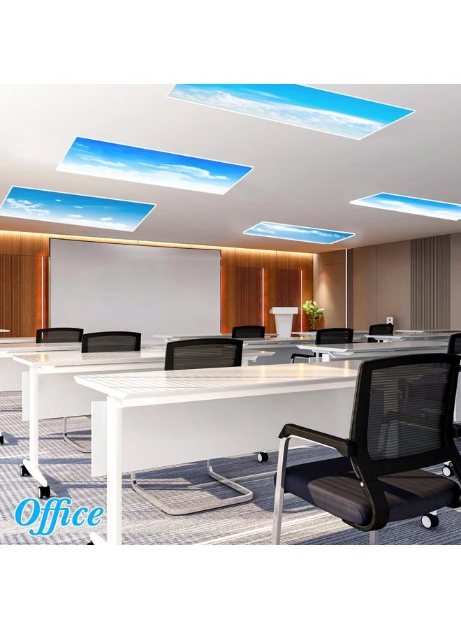 VIHOSE 6 Pcs Fluorescent Light Covers for Ceiling Lights Classroom Magnetic Light Covers Classroom Filters Light Covers for Ceiling Lights Office School Home Drop Ceiling, 4 x 2 ft (Cloud) - Image 4